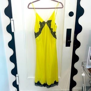 rag & bone Logan Silk-Blend Yellow Slip Dress